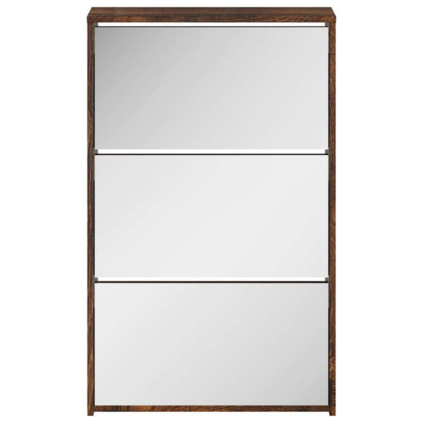 Schuhschrank mit Spiegel Räuchereiche 63x102,5 cm