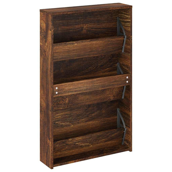Schuhschrank mit Spiegel Räuchereiche 63x102,5 cm