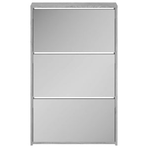 Schuhschrank mit Spiegel Grau Sonoma 63x102,5 cm