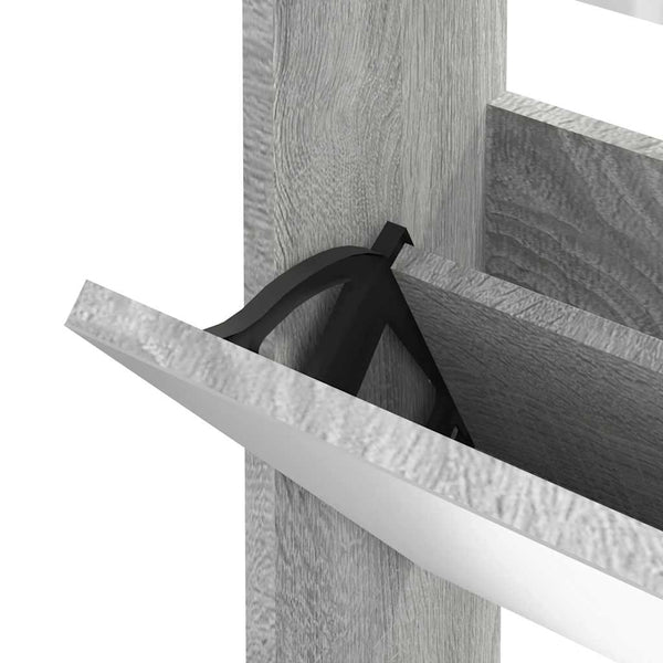 Schuhschrank mit Spiegel Grau Sonoma 63x102,5 cm
