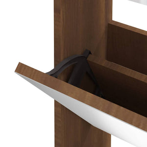 Schuhschrank mit Spiegel Eichen-Optik