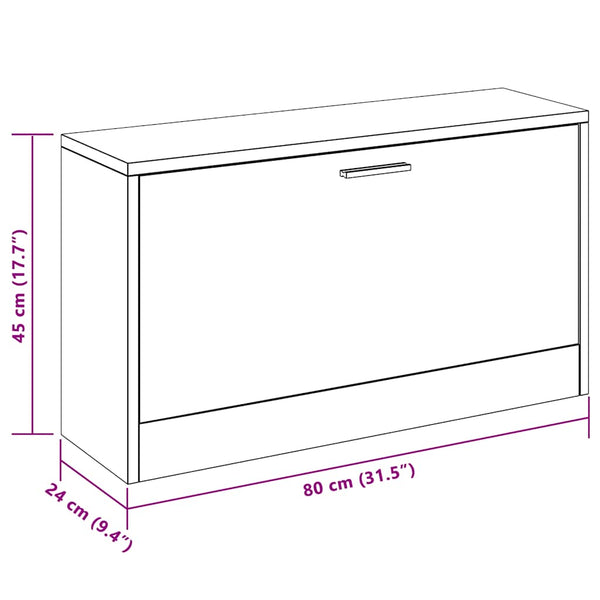 Schuhbank Schwarz 80 cm