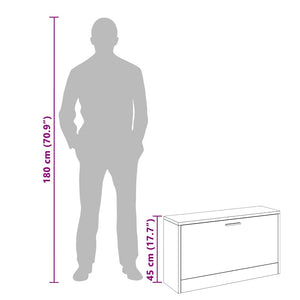 Schuhbank Schwarz 80 cm