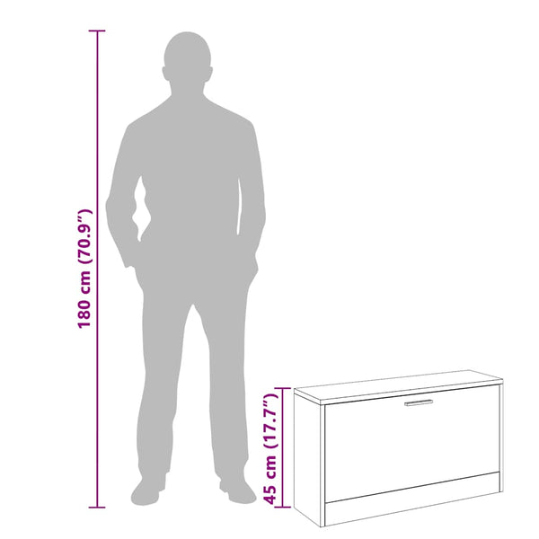 Schuhbank Schwarz 80 cm