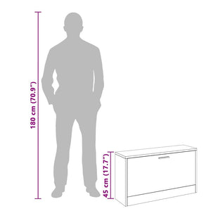 Schuhbank Weiß Hochglanz 80cm