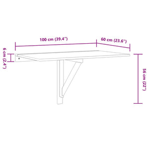 Wand Klapptisch Betongrau 100x60 cm