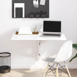 Klappbarer Wandtisch, Hochglanz Weiß 100x60 cm