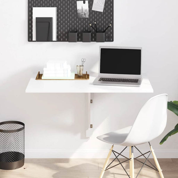 Klappbarer Wandtisch, Hochglanz Weiß 100x60 cm