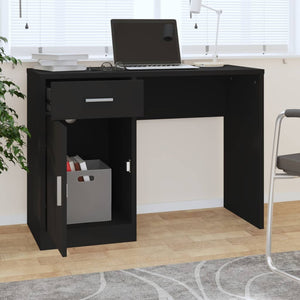 Schreibtisch Schwarz mit Schublade & Schrank