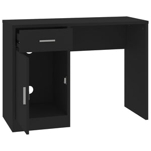 Schreibtisch Schwarz mit Schublade & Schrank