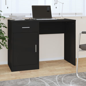 Schreibtisch Schwarz mit Schublade & Schrank
