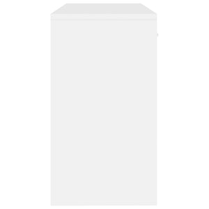 Schreibtisch Weiß Hochglanz mit Stauraum 100x40 cm