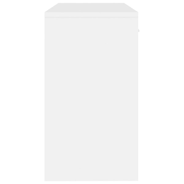 Schreibtisch Weiß Hochglanz mit Stauraum 100x40 cm
