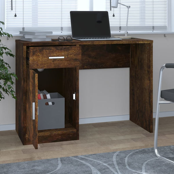 Schreibtisch Räuchereiche mit Stauraum 100x40 cm
