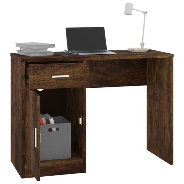 Schreibtisch Räuchereiche mit Stauraum 100x40 cm