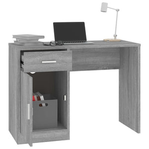 Schreibtisch Grau Sonoma 100x40 cm mit Stauraum