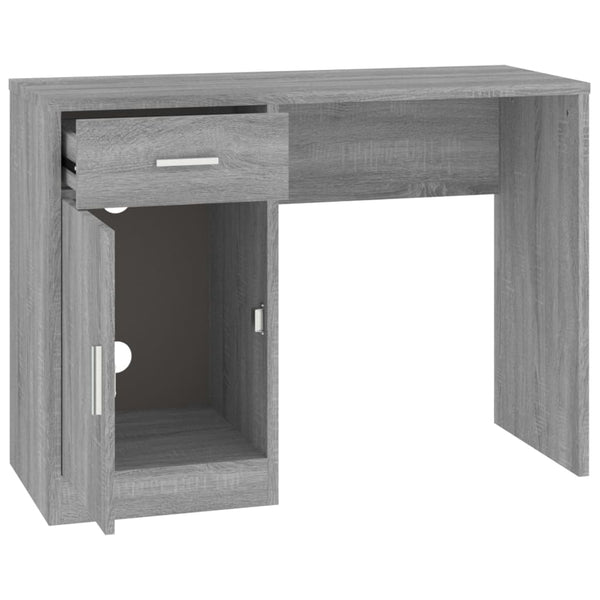 Schreibtisch Grau Sonoma 100x40 cm mit Stauraum