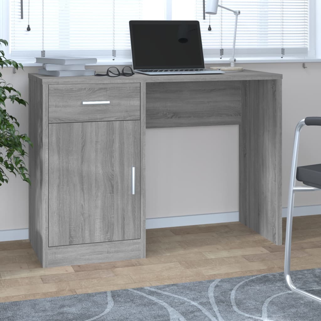 Schreibtisch Grau Sonoma 100x40 cm mit Stauraum