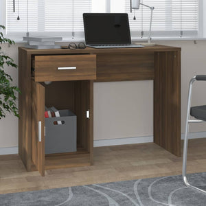 Schreibtisch Braun Eichen-Optik mit Stauraum