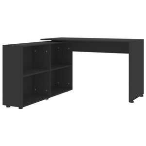 vidaXL Bureau d'angle Noir Bois d'ingénierie