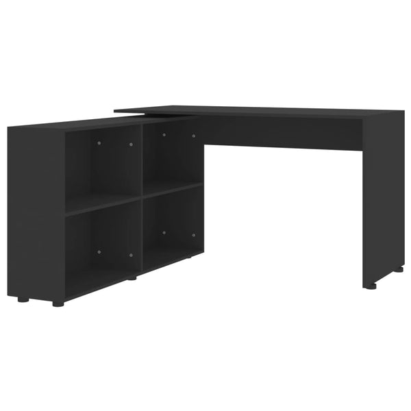 vidaXL Bureau d'angle Noir Bois d'ingénierie
