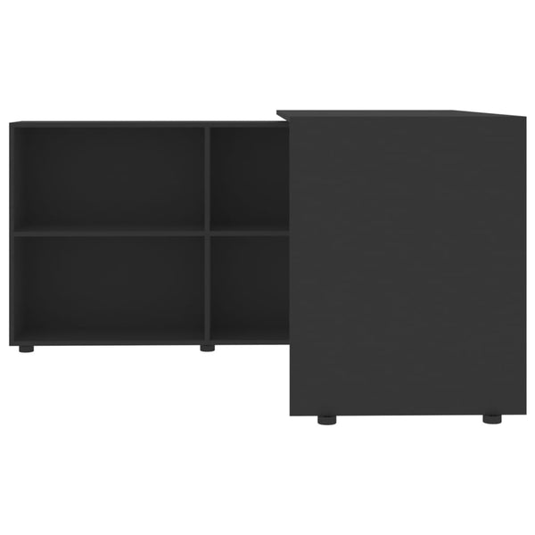 vidaXL Bureau d'angle Noir Bois d'ingénierie