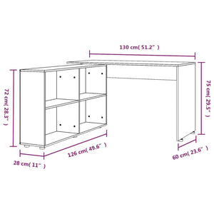 vidaXL Bureau d'angle Noir Bois d'ingénierie