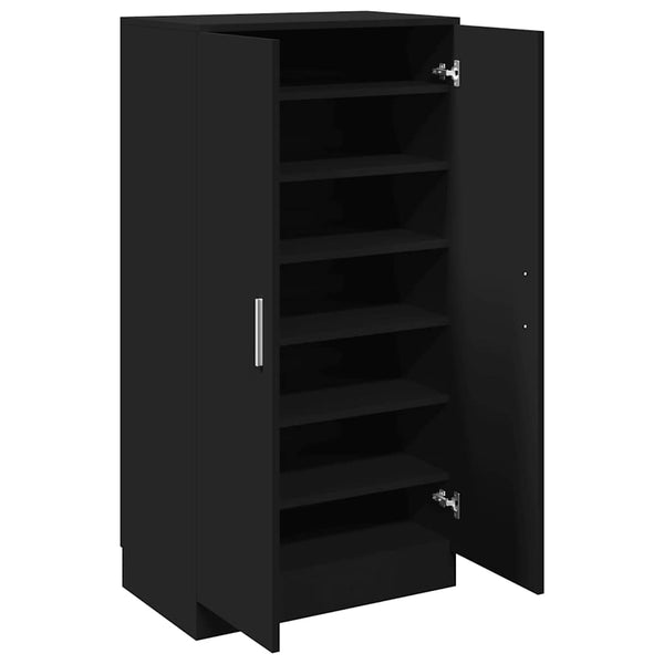 Schuhschrank Schwarz 55x35x108cm