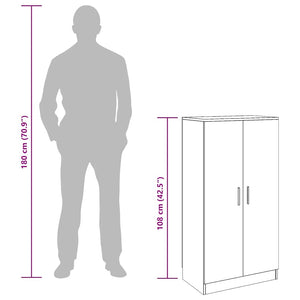 Schuhschrank Schwarz 55x35x108cm