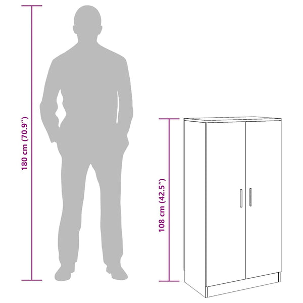 Schuhschrank Schwarz 55x35x108cm