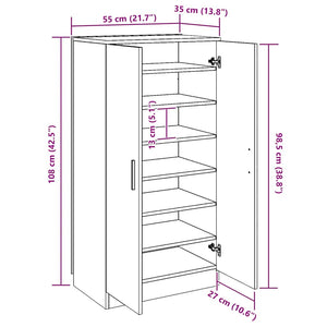 Betongrauer Schuhschrank 55x108 cm