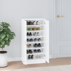 Hochglanz Schuhschrank Weiß 55x108 cm