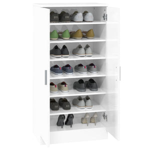 Hochglanz Schuhschrank Weiß 55x108 cm