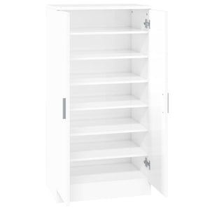 Hochglanz Schuhschrank Weiß 55x108 cm
