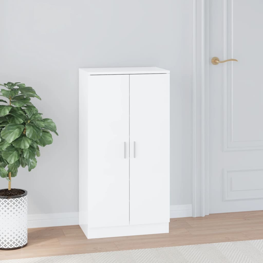 Hochglanz Schuhschrank Weiß 55x108 cm