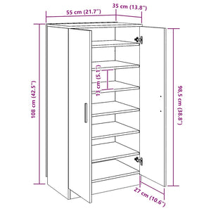 Schuhschrank Braun Eichenoptik, 55x108 cm