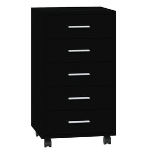 Schubladenschrank mit Rollen, Schwarz