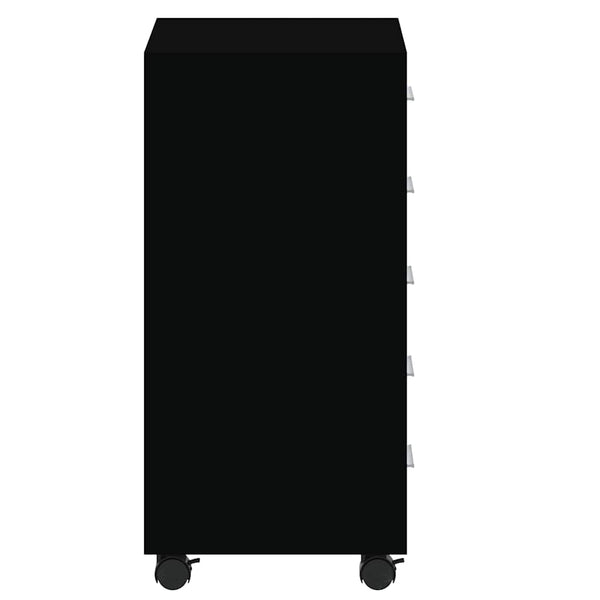 Schubladenschrank mit Rollen, Schwarz