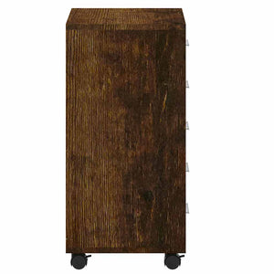 Schubladenschrank Räuchereiche mit Rollen