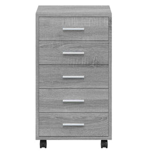 Schubladenschrank mit Rollen Grau Sonoma