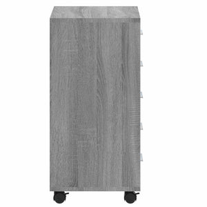 Schubladenschrank mit Rollen Grau Sonoma