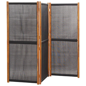 Schwarzer Raumteiler 3-teilig 210x180 cm