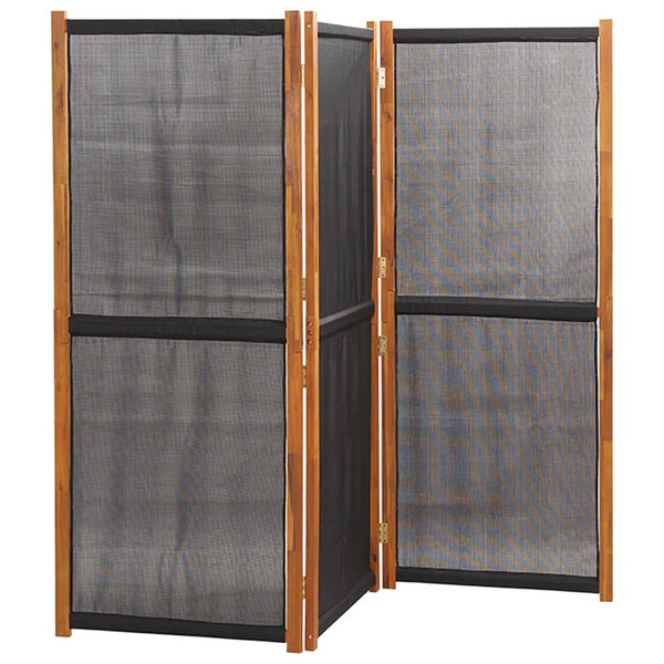 Schwarzer Raumteiler 3-teilig 210x180 cm