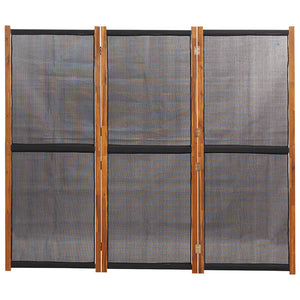 Schwarzer Raumteiler 3-teilig 210x180 cm