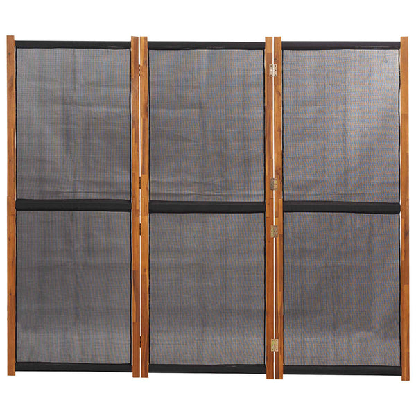 Schwarzer Raumteiler 3-teilig 210x180 cm