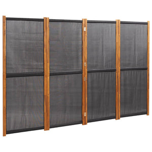 Schwarzer Raumteiler 4-teilig 280x180 cm
