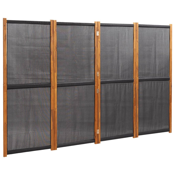 Schwarzer Raumteiler 4-teilig 280x180 cm