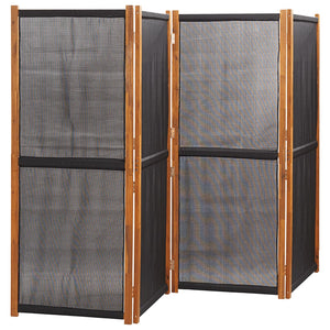 Schwarzer Raumteiler 4-teilig 280x180 cm