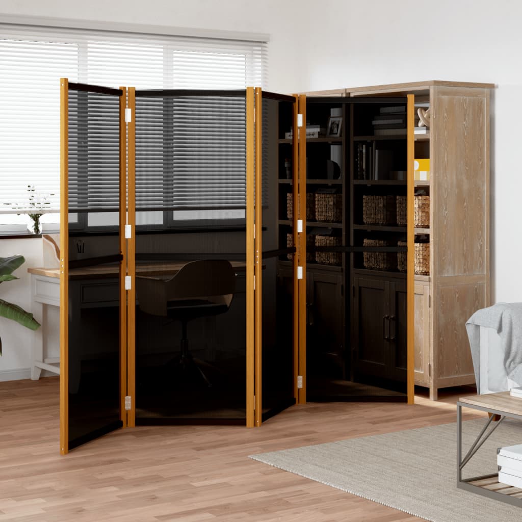 Schwarzer Raumteiler 4-teilig 280x180 cm