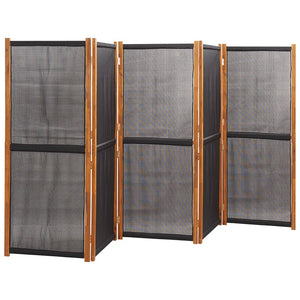 Schwarzer Raumteiler 5-teilig 350x180 cm